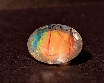 Rainbow Labradorite ( Andesine ) Multi Color Flashy Stone, Natural Loose Andesine GemStone, Oval Shape 2.57 carat. No Treatment 100% Natural