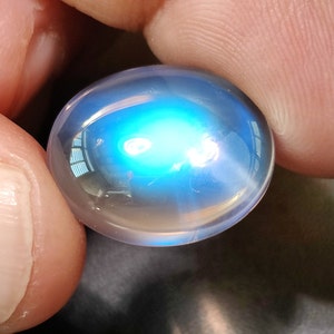 Rainbow Moonstone,Natural Moonstone, Blue Flashy Stone,Rare Blue Moonstone,Loose Moonstone,Natural Gemstone,Cabochon Oval Shape 12.83Carats.