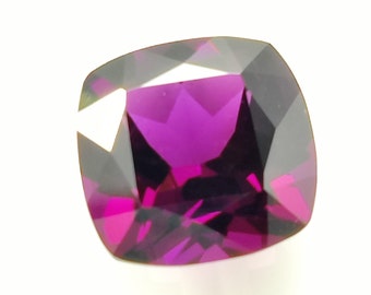Cushion Rhodolite Gemstone, 11.38 Carat, Natural Purple Faceted Stone