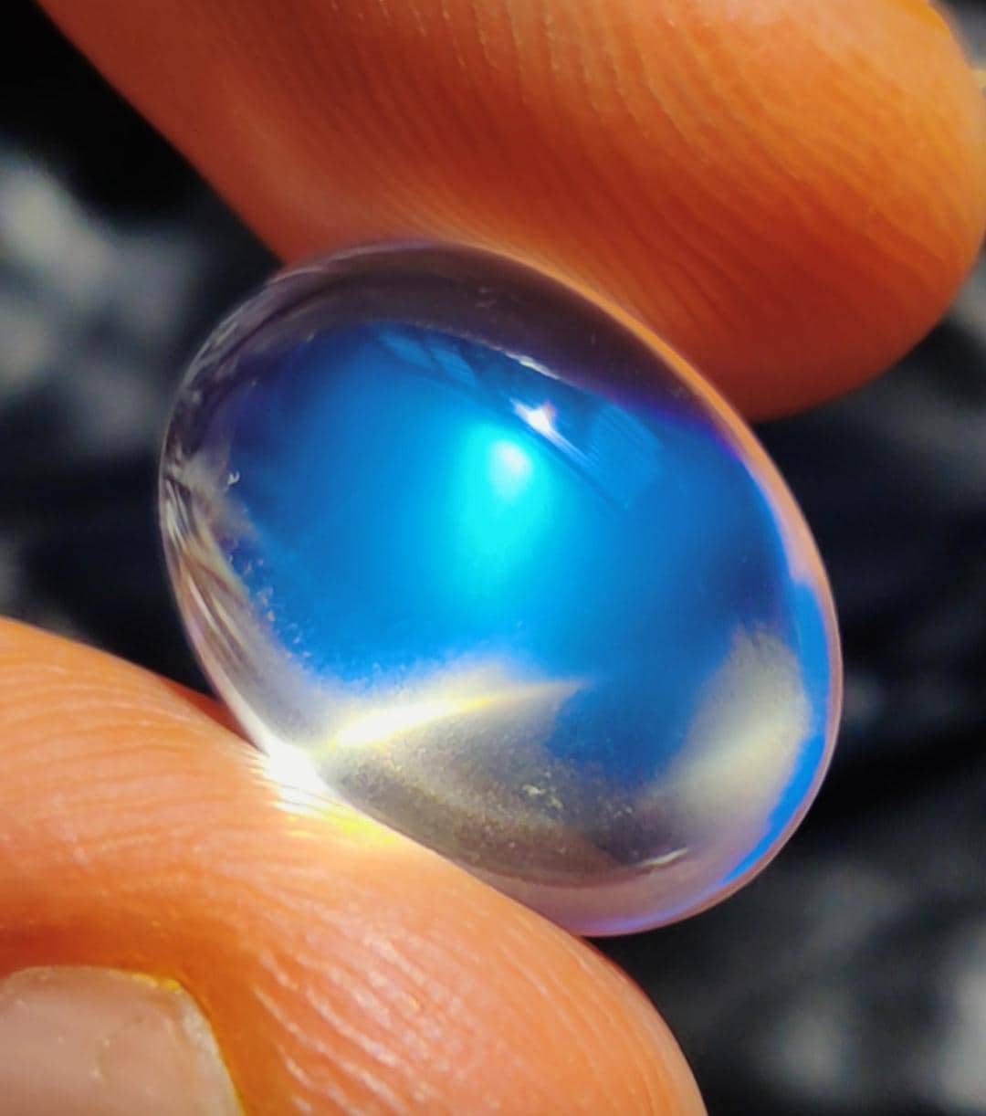 Top Blue Moonstone 100% Natural Very Sharp Blue Sheen/ Flashy