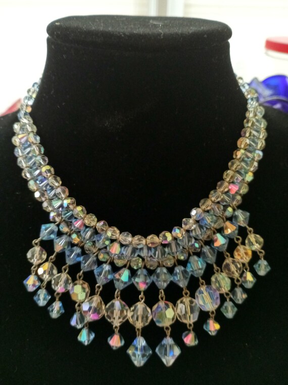Iridescent Swarovski crystal necklace