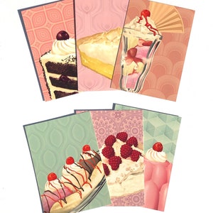Desserts Postcard Set | Cakes and Ice Cream | Cake Postcard Pack