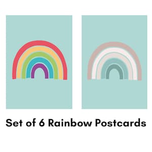 Rainbow Postcard Pack | Set of 6 Rainbow Postcards | 2 Designs