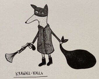 | postcard Krawallkalle | illustration