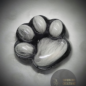 Memorial Pawprint Keepsake: Pet Hair or Ashes Resin Art