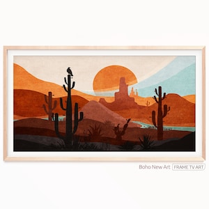 4K Samsung Frame TV Art, Boho Western Desert Landscape Art For Samsung, Abstract Digital Frame Art, Digital Download for Samsung Frame