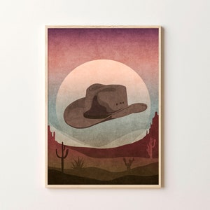 Cowboy Hat Digital Download, Western Print, Southwestern Wall Decor, Cowboy Decor, Western Print, Boho Wall Decor, Cowboy Hat Print