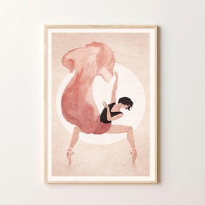 Elegante danspose voor de zon - Ballerina Dancer Art Print - Vrouwelijke danseres - Muziek & Dans Poster - Wall Decor - Home Decor - Cadeau