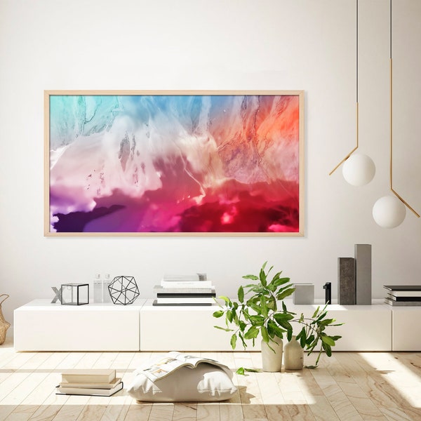 4K Samsung Frame TV Art, Colorful Wall Art, Abstract Art Print, Brushstroke print, Pastel Art, Digital Download, Digital Download Samsung Tv