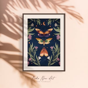 Butterfly Wall Art, Butterfly Art Prints, Butterfly Wall Art, Vintage Poster Office Decor Botanical Illustration Butterfly Poster Gift Idea