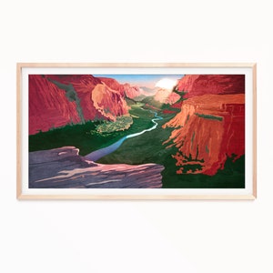 Zion National Park, Samsung Frame TV Art, Zion National Park Wandkunst, Digitaler Download Druck, Instant Digital Download, Reise Poster