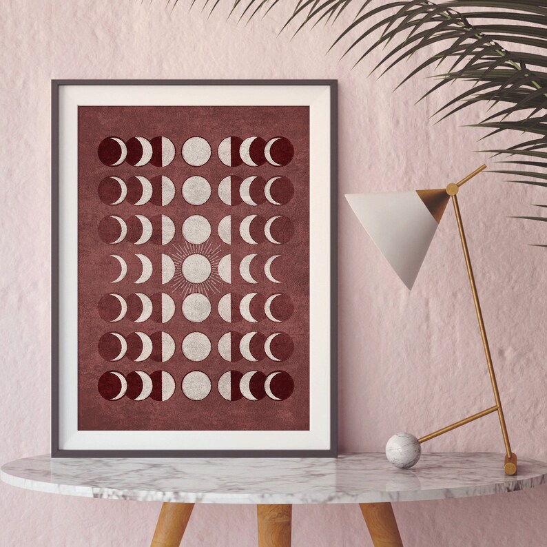 Nursery Lunar Phases Terracotta Art Moon Phases Wall Decor - Etsy