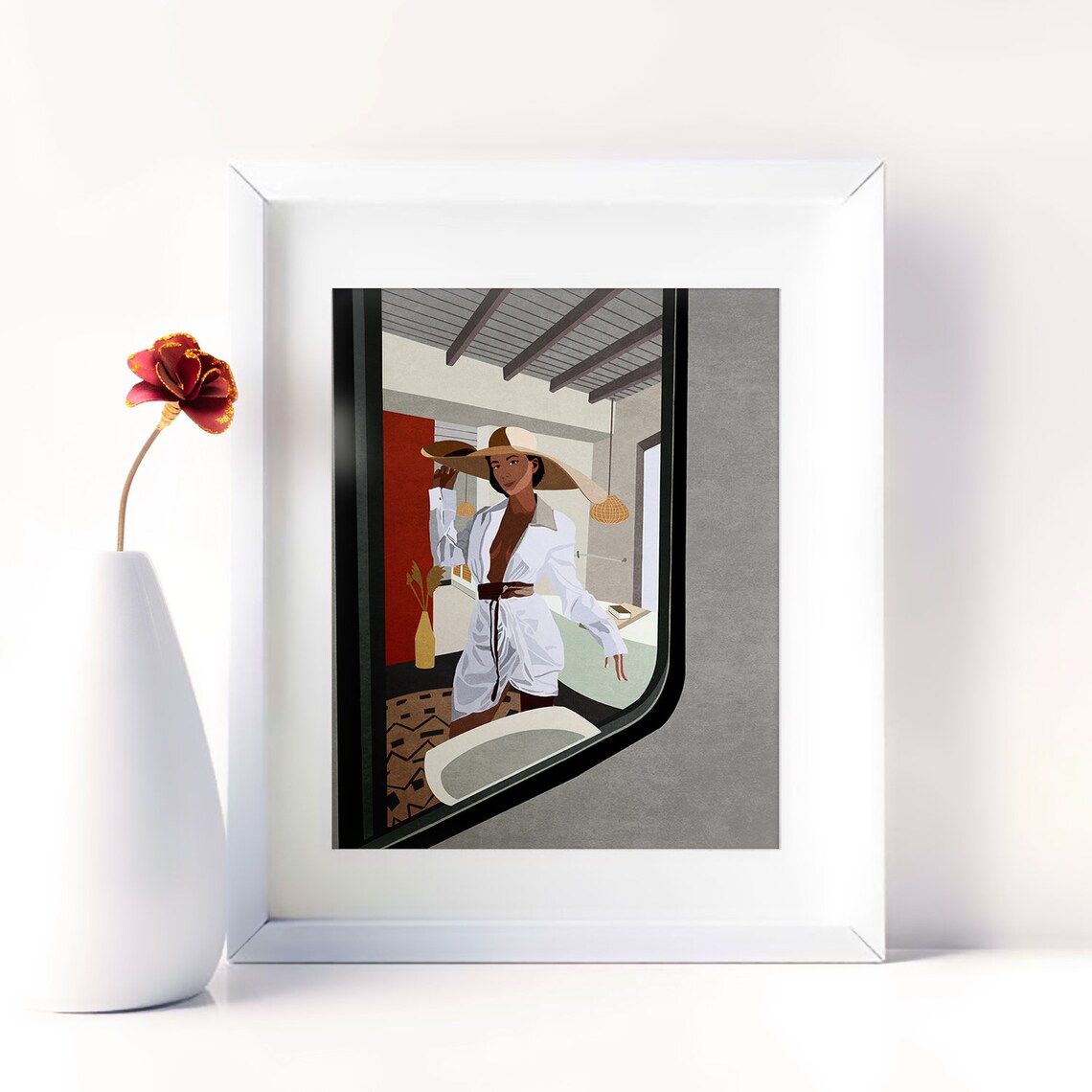 Girl on the Bathroom Wall Decor Boho Girl Wall Decor - Etsy