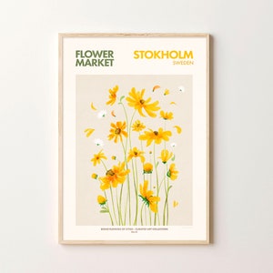 Stokholm Flower Market Poster, Flower Market Print, Printable Wall Art, Flower Market Poster, Flower Shop Sign, Flower Poster, Retro Decor