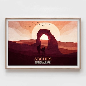 Arches National Park Poster, Arches Wall Art, National Park Poster, Travel Print Art , Arches Poster Print, National Park Print, Utah Poster