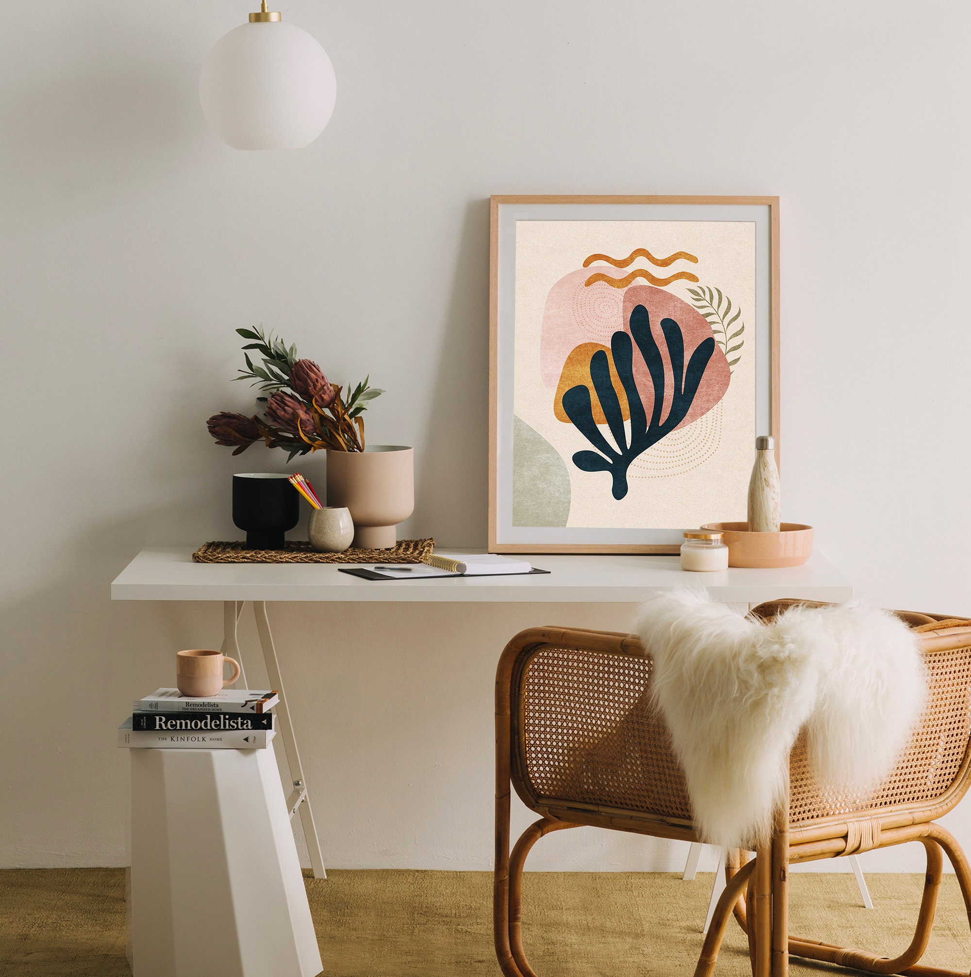 Abstract Wall Decor Living Room Modern Set of 2 Prints | Etsy