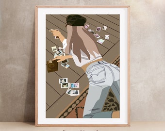 Woman Looking At Photos Wall Art, Girl Power Print, Feminist Wall Decor, Feminist Wall Art, Boho Wall Art, Modern Wall Decor, Young Girl Art