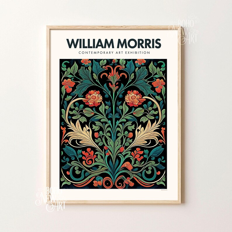 Set of 6 William Morris Poster Print, Art Nouveau Print, Exhibition ...