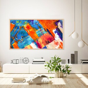 4K Samsung Frame TV Art, Abstract Wallpaper Art, Aesthetic Digital Frame Art, Brushstroke Wall Art, Colorful Wall Art, The Frame Tv Art
