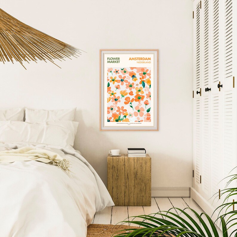 Amsterdam Art Print Flower Market Botanical Poster Flower - Etsy