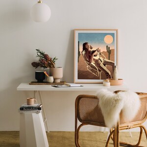 Cowgirl Nude Wall Art, Western Woman Wall Decor, Boho Cowgirl Portrait, Western Wall Decor, Southwestern Decor, Rodeo Wall Art image 7
