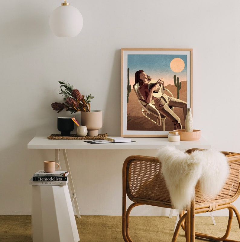 Cowgirl Nude Wall Art, Western Woman Wall Decor, Boho Cowgirl Portrait, Western Wall Decor, Southwestern Decor, Rodeo Wall Art image 7