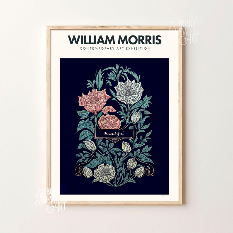Set of 6 William Morris Poster Print, Art Nouveau Print, Exhibition ...