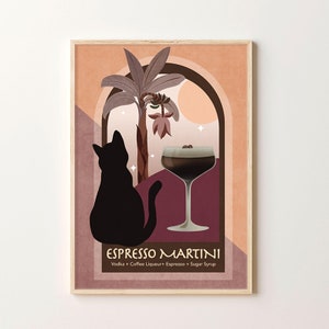 Espresso Martini Cocktail Print, Pobieranie sztuki cyfrowej, Bar koktajlowy Wydrukowana sztuka ścienna, Pobieranie cyfrowe, Sztuka starej mody, Pobieranie sztuki cyfrowej