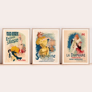 Vintage Stil Galerie Wandkunst Set von Cheret Jules - Wohnkultur - Poster - druckbare Wandkunst - Vintage Wanddekoration - Bürodekor - Digital