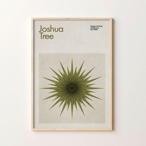 Joshua Tree National Park Travel Poster, Abstract Travel Poster, National Park Poster, Minimalist Mid-Century Art Print, California poster