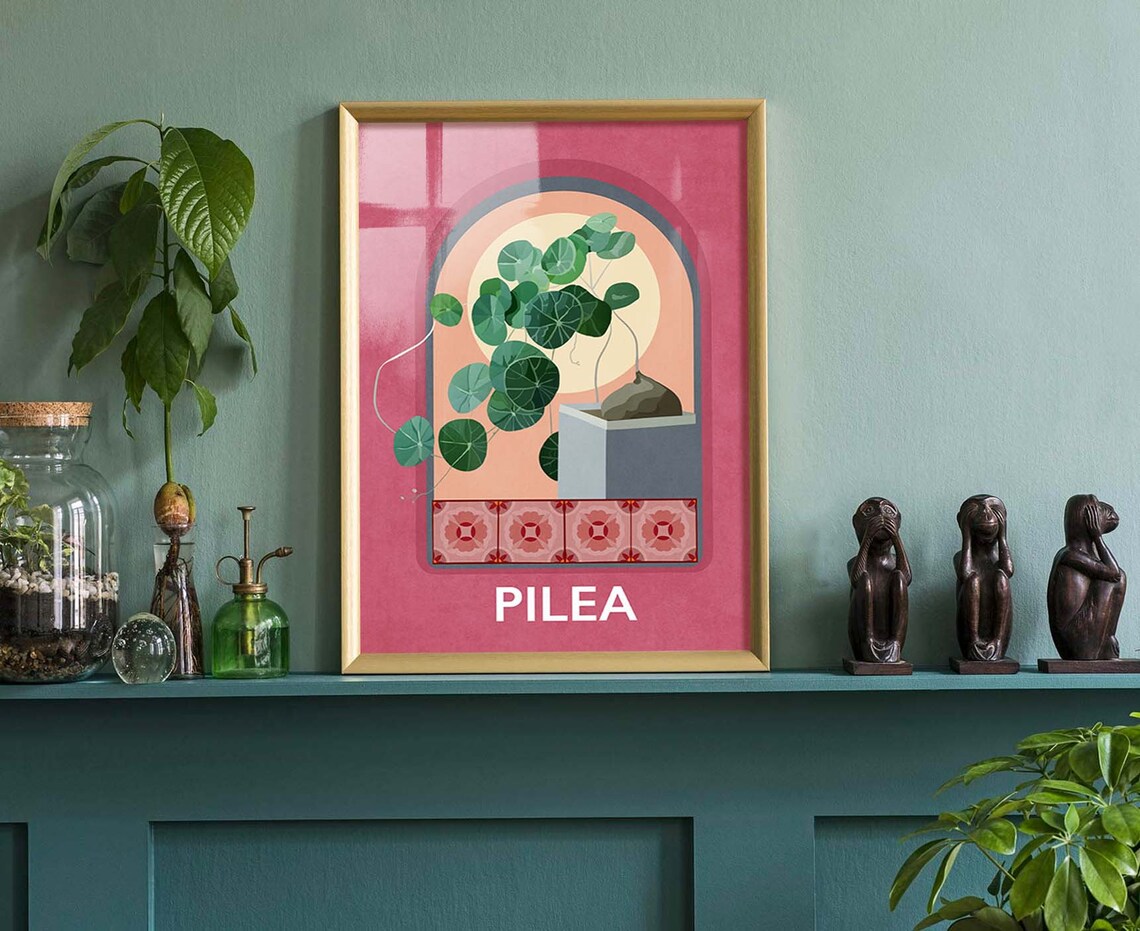 Pilea Plant Digital Art, House Plant Print | Digital Art Download ...
