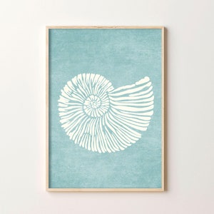 Watercolor Seashell Art Prints, SeaShell Painting, Nautical Ocean Wall Decor, Seashell Printable, Nursery Wall Art  Decor, Ocean Animal Art,