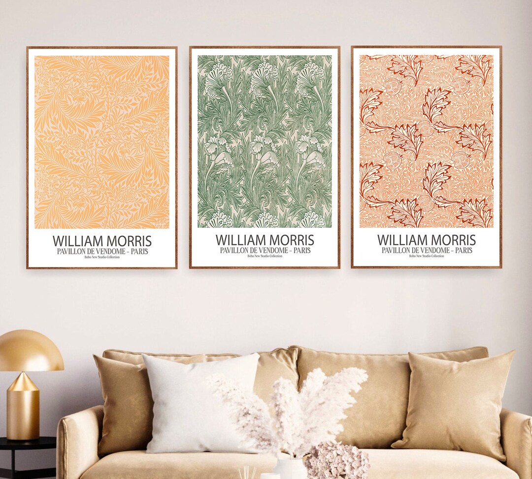 Set of 3 William Morris Exhibition Print Set, Morris Poster, Art ...