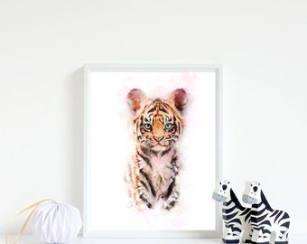 赤ちゃんトラのプリント、サファリ動物のプリント、印刷可能な保育園