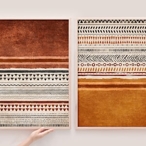 Abstrakter Kunstdruck 2er Set, Wohnzimmer Wandkunst, Neutraler Digitaldruck, druckbare moderne Wanddekoration, Minimalistisches Poster, Boho Home Decor