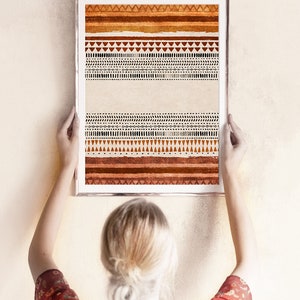 Organic Rug Pattern, Abstract Art Print Set of 3, Living Room Wall Art ...