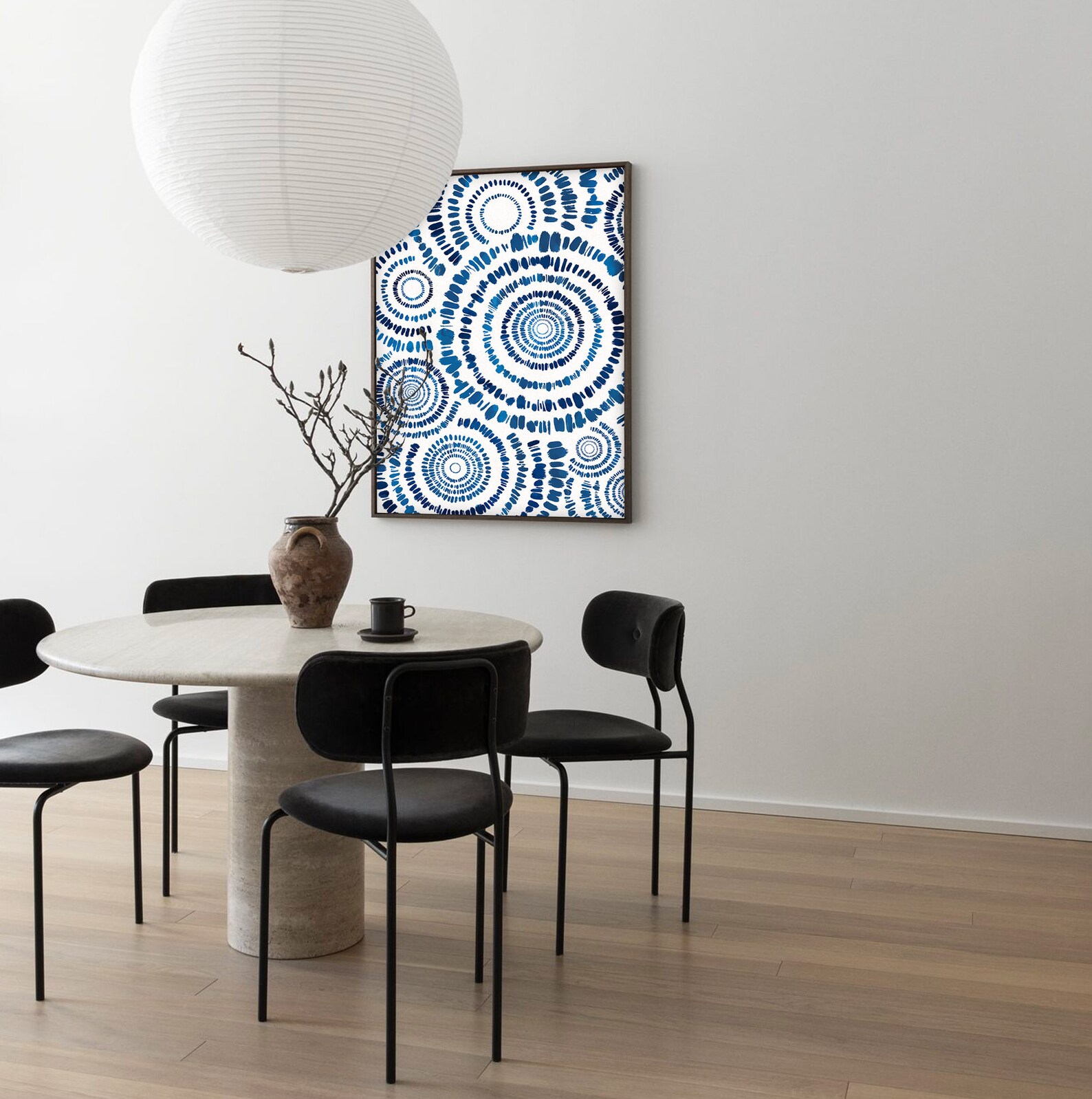 Indigo Abstract Watercolor Prints Set of 3 Blue Wall Art Minimalist Art ...