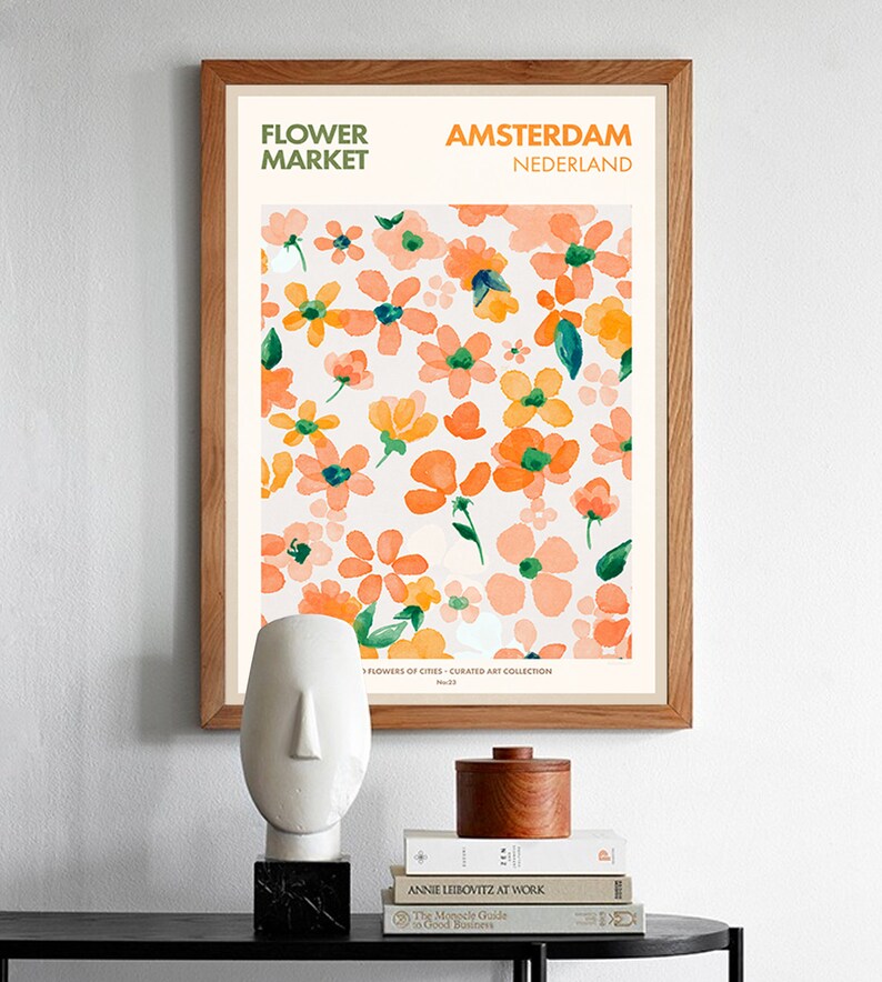 Amsterdam Art Print Flower Market, Botanical Poster, Flower Market Wall ...