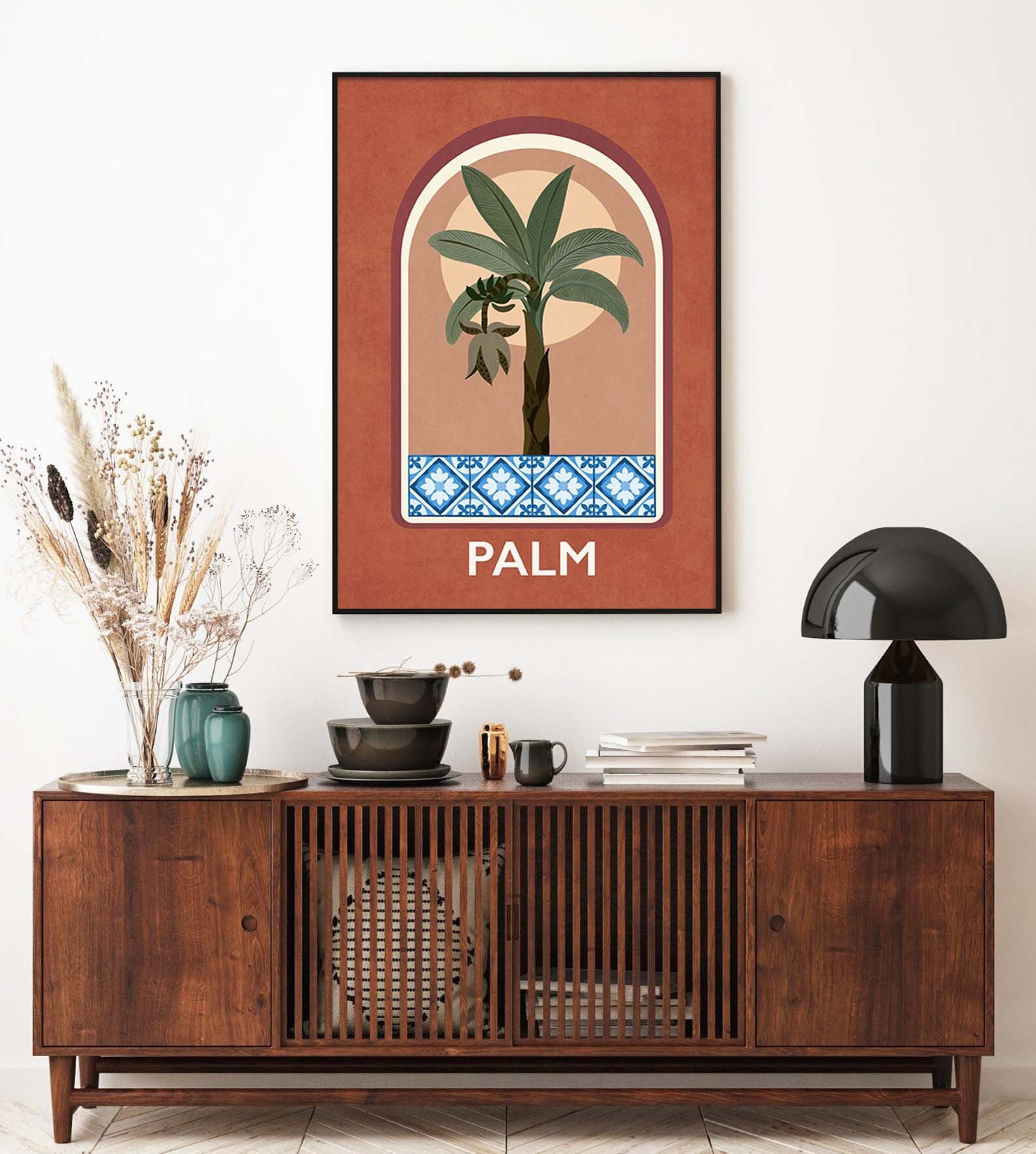 Boho Palm Leaf Digital Poster House Plant Print | Green Digital Art ...
