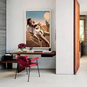 Cowgirl Nude Wall Art, Western Woman Wall Decor, Boho Cowgirl Portrait, Western Wall Decor, Southwestern Decor, Rodeo Wall Art image 5