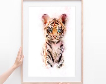 赤ちゃんトラのプリント、サファリ動物のプリント、印刷可能な保育園