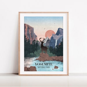 Yosemite National Park Poster, Yosemite Wall Art, National Park Poster Download, Us National Park Wall Art, National Park Gallery Wall