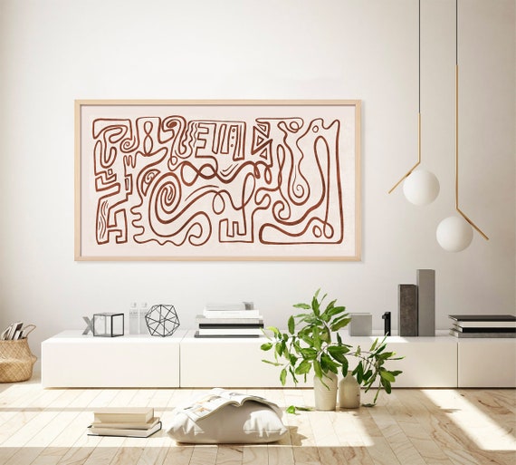 Samsung Frame TV Art, Line Art Digital Print, Wallpaper Art for Samsung, Modern Frame Art, Abstract Digital Frame Art, Digital Download Art