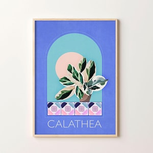 Calathea Digital Print, House Plant Print Digital Art Download Abstract Green Calathea Leaf Printable Modern Art Poster,Boho Wallart Photos