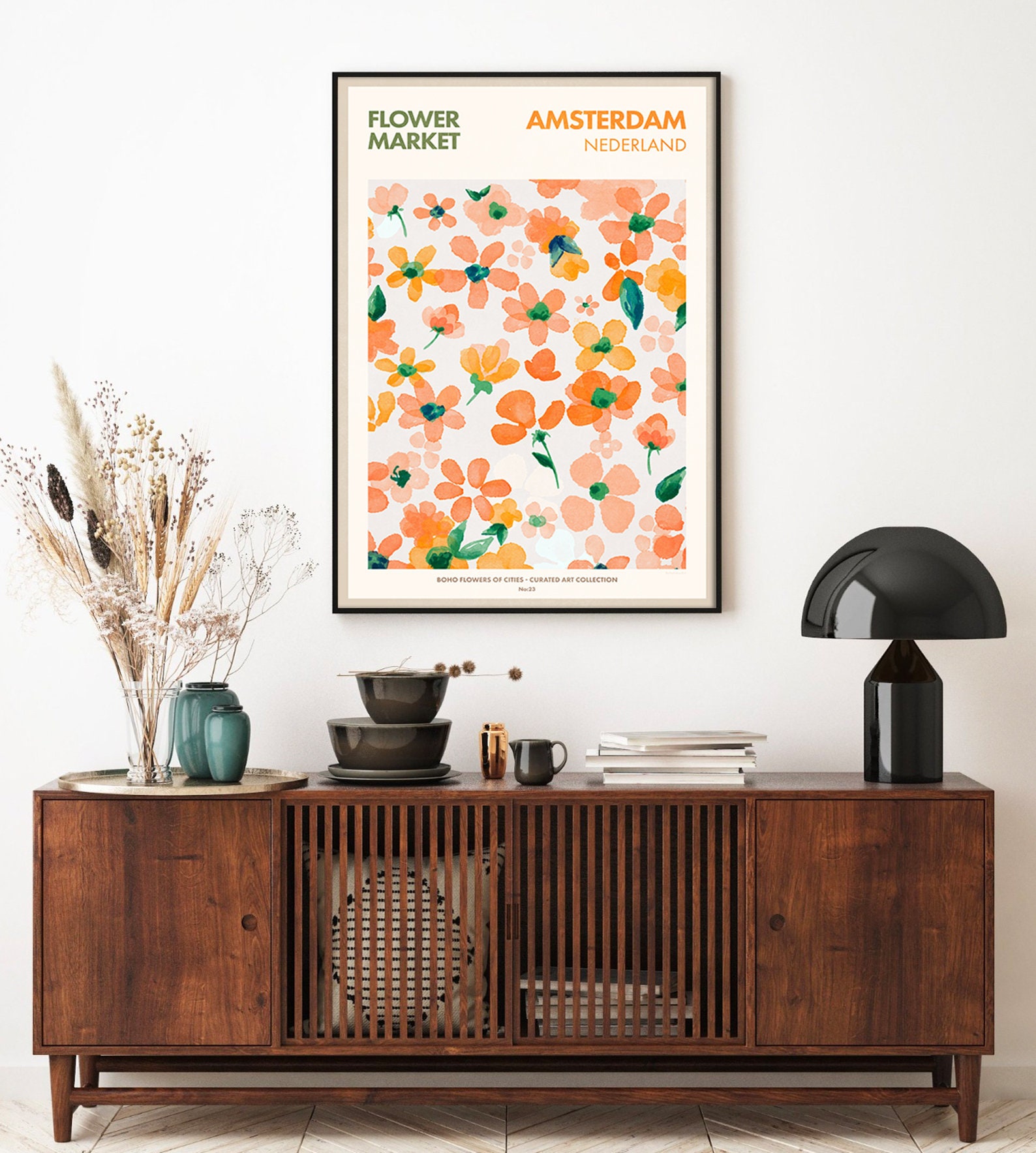 Amsterdam Art Print Flower Market, Botanical Poster, Flower Market Wall ...
