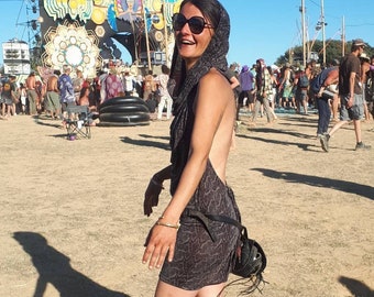cotton burnout backless dress, tube dress, sexy and comfortable dress, light dress with hood, plain or snake print dress
