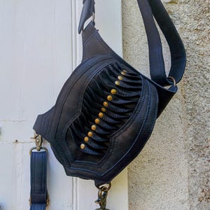 buffalo leather holster bag, practical and original, leg holster, steampunk hip bag, leather utility belt
