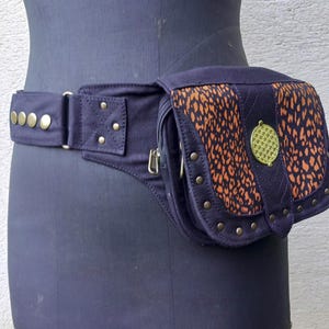 Bolso de algodón, cinturón ajustable, riñonera estampada, cinturón con joya de latón, riñonera
