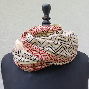 Stola, Schal, Pareo, Voile aus 100 % Baumwolle, indischer Schal, handbedruckt, Blockdruck, pflanzlich gefärbt, weich und bequem