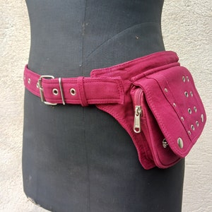 Bolso de algodón remachado, riñonera, cinturón tipo cangurera, cinturón utilitario de algodón, multibolsillos